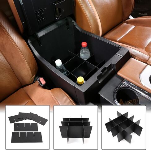 Car Armrest Box Storage Box Compatible with Toyota Tundra 2007-2021/Sequoia 2008-2020 Center Console Organizer Tray Armrest Storage Box Secondary Container Insert Box With Mat ABS Interior Accessories in Saudi Arabia