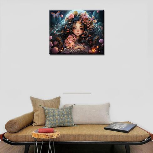 Black Girl Paint by Numbers for Adults Kids Beginner Fairy Angels Paint by Numbers on Canvas Cute Girl Painting Kits for Adults Acrylic Pigment Easy to Color Home Decor Gift16x20inch Frameless in Saudi Arabia
