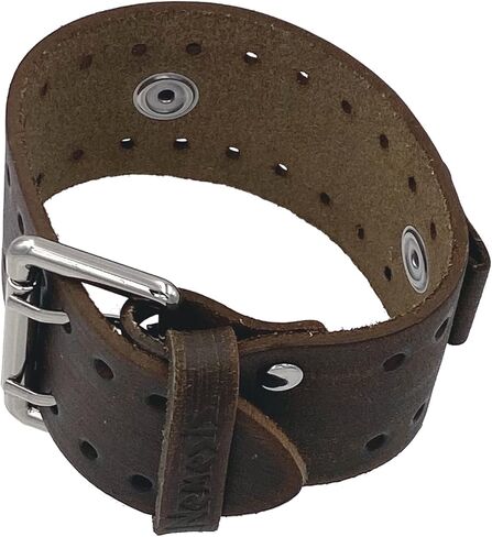 Nemesis BN-VB Washed Out Brown Wide Leather Cuff Wrist Watch Band in Saudi Arabia