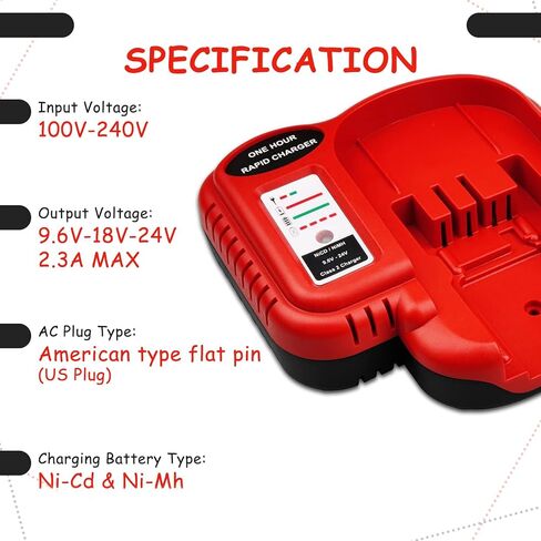 بديل لشاحن BDFC240 متوافق مع بطارية Black and Decker 9.6V-24V Firestorm HPB18-OPE HPB18 244760-00 A1718 FS180 in Kuwait