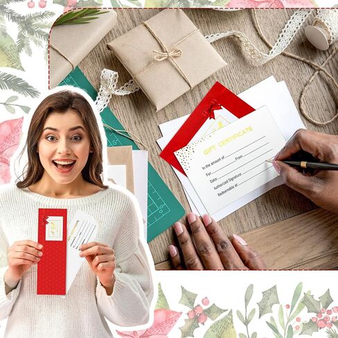 72 Sets Blank Gift Certificates Blank Present Certificate for Business Restaurant Spa Makeup Hair Beauty Salon Wedding Holiday Christmas Birthday with Envelopes in Saudi Arabia
