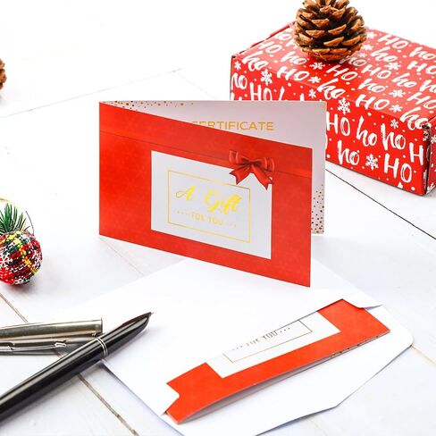 72 Sets Blank Gift Certificates Blank Present Certificate for Business Restaurant Spa Makeup Hair Beauty Salon Wedding Holiday Christmas Birthday with Envelopes in Saudi Arabia
