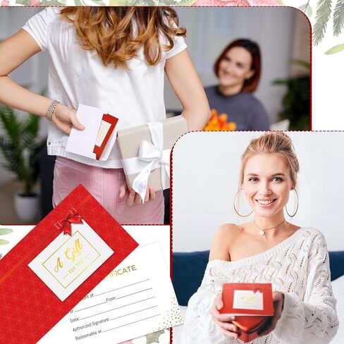 72 Sets Blank Gift Certificates Blank Present Certificate for Business Restaurant Spa Makeup Hair Beauty Salon Wedding Holiday Christmas Birthday with Envelopes in Saudi Arabia