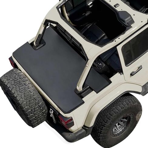 Tonneau Cover Compatible with Jeep Trunk Cover Wrangler JL 4 Door (2018-Current) Back Ton Cargo Vinyl Tailgate Cover Robicon Sahara Sport S - Black in Saudi Arabia