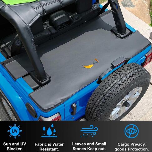 Tonneau Cover Compatible with Jeep Trunk Cover Wrangler JL 4 Door (2018-Current) Back Ton Cargo Vinyl Tailgate Cover Robicon Sahara Sport S - Black in Saudi Arabia