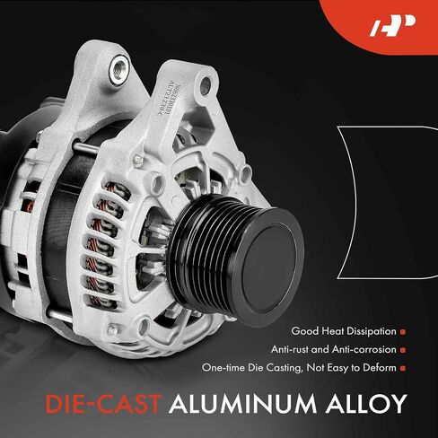 A-Premium Alternator Compatible with Honda CR-V CRV 2017-2022 1.5L, Civic 2018-2022 1.5L, Accord 2018-2022 1.5L, 12V 135A 6-Groove Decoupler Pulley Clockwise, Replace# 311005PAA01, 311005PAA01RM in Saudi Arabia