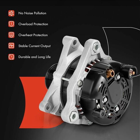 A-Premium Alternator Compatible with Honda CR-V CRV 2017-2022 1.5L, Civic 2018-2022 1.5L, Accord 2018-2022 1.5L, 12V 135A 6-Groove Decoupler Pulley Clockwise, Replace# 311005PAA01, 311005PAA01RM in Saudi Arabia