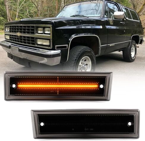 استبدال أضواء علامة الجانب LED لـ 1978-1987 Chevy C/K Pickup 81-91 Blazer Amber Led Front Fender Side Marker Turn Signal Light Kit مجموعة عدسات مدخنة زوج سائق الركاب مصباح الجمعية OEM ‎915557 in Saudi Arabia