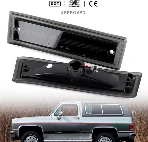 استبدال أضواء علامة الجانب LED لـ 1978-1987 Chevy C/K Pickup 81-91 Blazer Amber Led Front Fender Side Marker Turn Signal Light Kit مجموعة عدسات مدخنة زوج سائق الركاب مصباح الجمعية OEM ‎915557 in Saudi Arabia