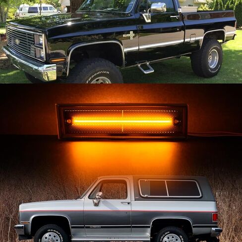 استبدال أضواء علامة الجانب LED لـ 1978-1987 Chevy C/K Pickup 81-91 Blazer Amber Led Front Fender Side Marker Turn Signal Light Kit مجموعة عدسات مدخنة زوج سائق الركاب مصباح الجمعية OEM ‎915557 in Saudi Arabia
