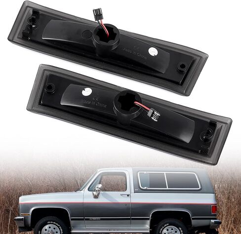 استبدال أضواء علامة الجانب LED لـ 1978-1987 Chevy C/K Pickup 81-91 Blazer Amber Led Front Fender Side Marker Turn Signal Light Kit مجموعة عدسات مدخنة زوج سائق الركاب مصباح الجمعية OEM ‎915557 in Saudi Arabia