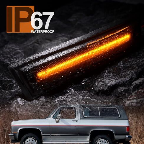 استبدال أضواء علامة الجانب LED لـ 1978-1987 Chevy C/K Pickup 81-91 Blazer Amber Led Front Fender Side Marker Turn Signal Light Kit مجموعة عدسات مدخنة زوج سائق الركاب مصباح الجمعية OEM ‎915557 in Saudi Arabia