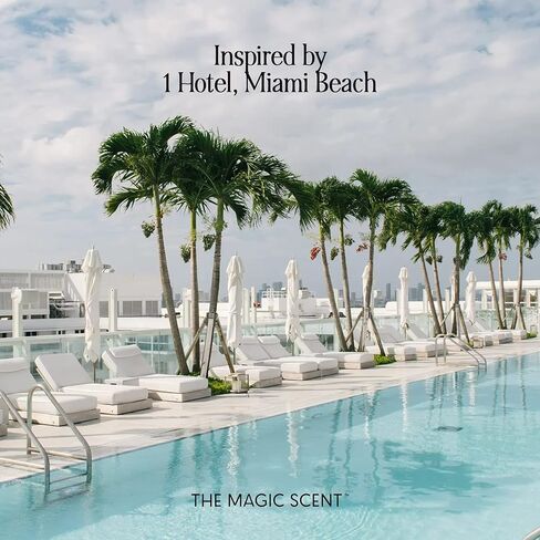 ناشر رائحة القصب الأبيض للمنزل - ناشر رائحة زخرفية فاخرة مع قصب من الألياف الممتازة لتوزيع لطيف يدوم طويلاً - رائحة طبيعية وخالية من السموم مستوحاة من فندق 1، ميامي in Kuwait