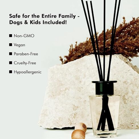 ناشر رائحة القصب الأبيض للمنزل - ناشر رائحة زخرفية فاخرة مع قصب من الألياف الممتازة لتوزيع لطيف يدوم طويلاً - رائحة طبيعية وخالية من السموم مستوحاة من فندق 1، ميامي in Kuwait