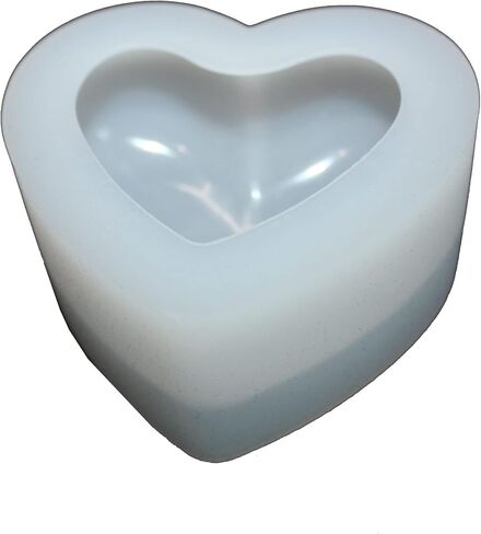 3D Heart-Shaped Silicone Clear Mold for Valentine Epoxy Resin Art, DIY Candle & Soap Making, Aromatherapy Product (4 Pack White) in Saudi Arabia