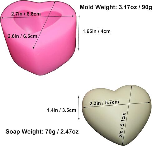 3D Heart-Shaped Silicone Clear Mold for Valentine Epoxy Resin Art, DIY Candle & Soap Making, Aromatherapy Product (4 Pack White) in Kuwait