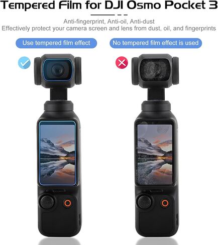 Osmo Pocket 3 Lens Protector, Osmo Pocket 3 Screen Protector, 9H Hardness HD Tempered Glass LCD Display Film for DJI Pocket 3 Accessories [4+4 Pack] in Saudi Arabia