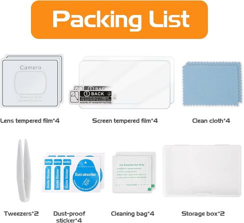 Osmo Pocket 3 Lens Protector, Osmo Pocket 3 Screen Protector, 9H Hardness HD Tempered Glass LCD Display Film for DJI Pocket 3 Accessories [4+4 Pack] in Saudi Arabia