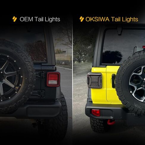 ضوء خلفي LED مناسب لـ 2018-2023 Jeep Wrangler JL (لنموذج هالوجين المخزون للترقية إلى LED الكامل)، مجموعة مصابيح خلفية LED مصباح فرامل مجموعة مصابيح إشارة الانعطاف الخلفية، عدسة شفافة in Kuwait