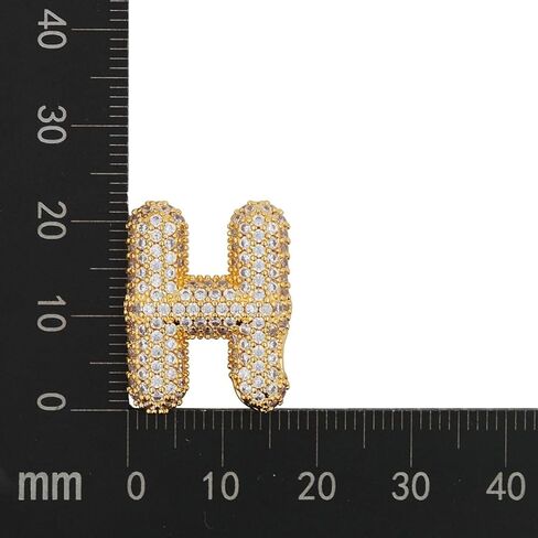 Bubble Letter Necklace For Women, Balloon Initial Letter Alphabet Pendant 18k Gold Plated Dainty Zirconia Inlaid Necklaces Fashion for Women Teen Girls Jewelry Gifts in Saudi Arabia