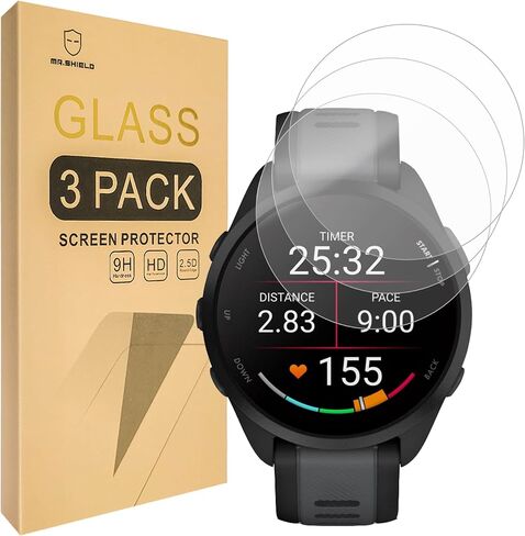 Mr.Shield Screen Protector compatible with Garmin Forerunner 165 / Forerunner 165 Music [Tempered Glass] [3-PACK] [Japan Glass with 9H Hardness] in Saudi Arabia