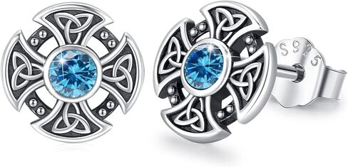 Viking Celtic Knot Cross Earrings for Women Men Sterling Silver Viking Stud Earrings Cross Stud Earrings Irish Jewelry Gifts in Saudi Arabia