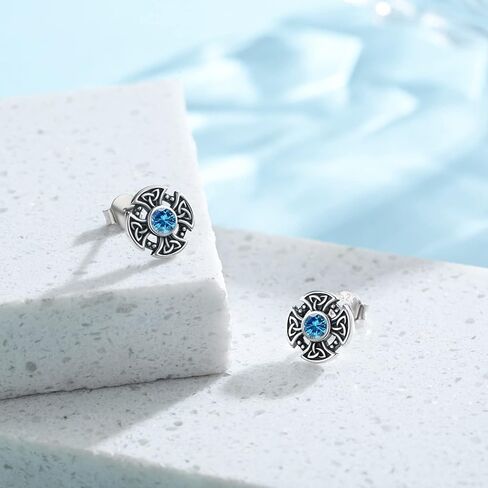 Viking Celtic Knot Cross Earrings for Women Men Sterling Silver Viking Stud Earrings Cross Stud Earrings Irish Jewelry Gifts in Saudi Arabia