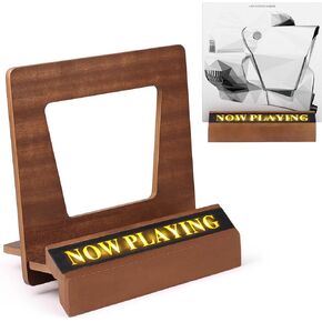 Now Playing Vinyl Record Stand,50-70 LP Vinyl Record Storage with Adjustable Light,Wood Now Playing Vinyl Record Stand,Vinyl Display Storage Shelf, Record Organizer (Vinyl Record Stand - Desktop)