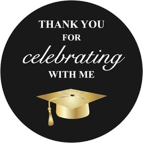 2 inch 150PCS Graduation Thank You for Celebrating with Me Stickers for Congrats Grad Party Circle Favor