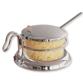 Tablecraft 6 oz Glass Condiment Jar & Spoon Tabletop Set | Commerical Quality for Restaurant or Home Use