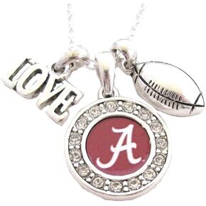 ألاباما قرمزي المد UA متعدد سحر الحب كرة القدم الأحمر قلادة المجوهرات in Kuwait