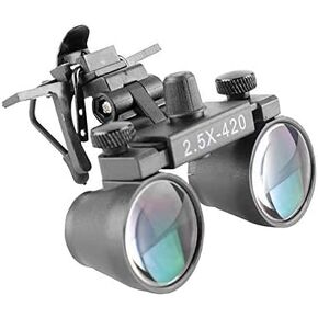 2.5X 420mm Binocular Clip Loupes Lab Head Magnifier with Metal Clip DY-102