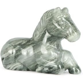 Amethyst Horse Figurine 2" Hand Carved Healing and Crystal Stones Horse Statue Paperweight Table Centerpiece Ornament