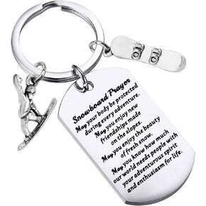 WSNANG Snowboarding Keychain Snowboarder Gift Snowboard Lover Gifts Snowboarder Team Gift Winter Sports Ski Keychain