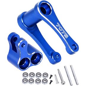 Aluminum 7075-T6 Knuckle & Pull Rod Upgrades Part for Losi 1/4 Promoto MX Motorcycle Dirt Bike RTR FXR LOS06000 LOS06002,Alloy Knuckle & Pull Rod (Larger Inner Bearing) Hops Up,Black