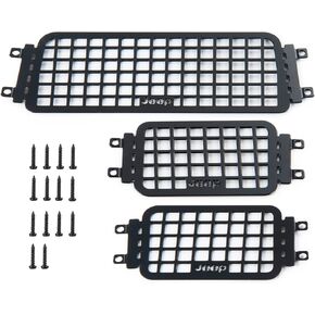Que-T Metal Rear Side Window Mesh Protective Net for Axial SCX24 AXI00002 JLU CRC 1/24 RC Crawler Car Upgrade Parts