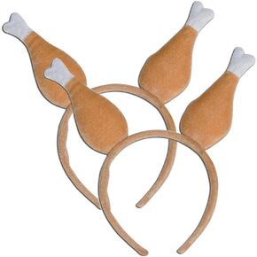 2Pcs Thanksgiving Drumstick Bopper Headband Turkey Hat