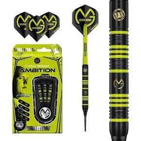 20 Gram Winmau Michael Van Gerwen Ambition Coated Brass Soft Tip Darts - MvG
