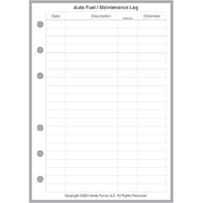سجل وقود وصيانة السيارات بحجم A6، لملفات A6 ذات 6 حلقات. حجم الورقة 4.13 بوصة × 5.83 بوصة (105 مم × 148 مم). هذا هو الحجم القياسي الأوروبي A6. قد تكون سيارتك A6 مختلفة. يرجى الاطلاع على الصور.
