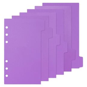 Ciieeo A6 Binder Dividers 6 Sheets Plastic Plastic Index Dividers with Tabs 6 Hole Page Dividers Tab Dividers for Notebook Classifieds Journal Diary Planner Notepad Organizer Insert