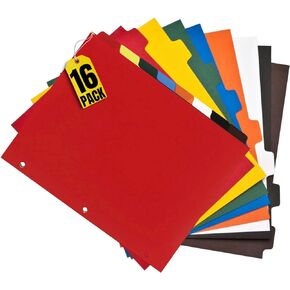 1InTheOffice Tab Dividers for 3 Ring Binder, Colored Tab Dividers, Index Dividers 5-Tab, 8.5 x 11, Assorted, 16 Pack