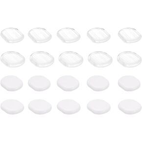 uxcell Earring Pads, 40pcs 2 Sizes - Silicone Clip-on Earring Backs, Comfort Clip-On Earrings Cushions (Clear+White)