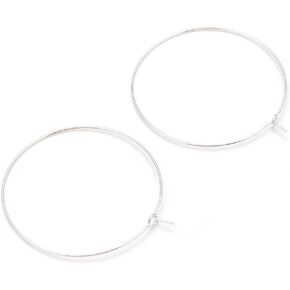 100pcs Adabele Hypoallergenic 20mm Silver Round Hoop Hoop Connector (Wire 0.7mm/21 Gauge/0.028 inch) for Earrings Pendant Wine Glass Jewelry Making CF57-2
