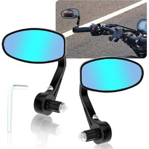 2PCS Anti Glare Motorcycle Mirrors,360° Adjustment Bar End Mirrors for Motorcycles Fit for 7/8" Handlebars,Motorcycle/Scooter/ATV Universal Motorcycle Mirrors for Handlebars