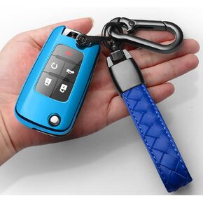 Sindeda for Chevrolet Key Fob Cover with Keychain TPU Full Protection Key Shell Case Compatible with Equinox Camaro Cruze Malibu Sonic Volt Park Impala Buick Encore Allure Regal-Black