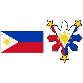 2 Pack - Philippines Flag Sticker | 1 of Each | Filipino Pride Star Sun Philippine Vinyl Decal Car (2" x 1.3" (2 Pack))