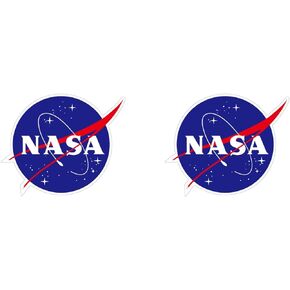 2-Pack NASA Stickers for Car Window Bumper Helmet Tumbler Laptop Smartphone or Any Smooth Surface - Weatherproof Decal Sticker - 3 inch