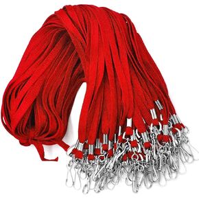 Lanyards 100 Pack Black Lanyards with Swivel Hook Clips for ID Name Badge Holder