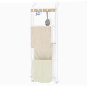 Over The Door Towel Rack for Bathroom Back of Door Towel Rack Bath Towel Holder Behind Door 5 Tier Bathroom Door Rack for Towel Over The Door Blanket Rack White Towel Bar Door Rack Hanger for Bedroom in Kuwait