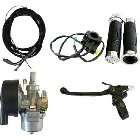 Handlebar Grip Set & Throttle Cable Clutch Cable kit for 66/80cc/100cc Motorized Bicycle Bike with Carburetor